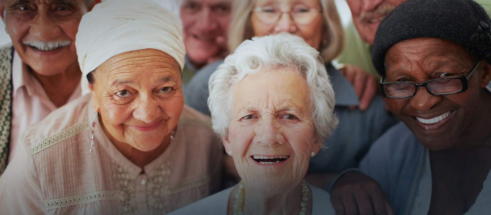 Image of a group of elderly people from various ethnicities
